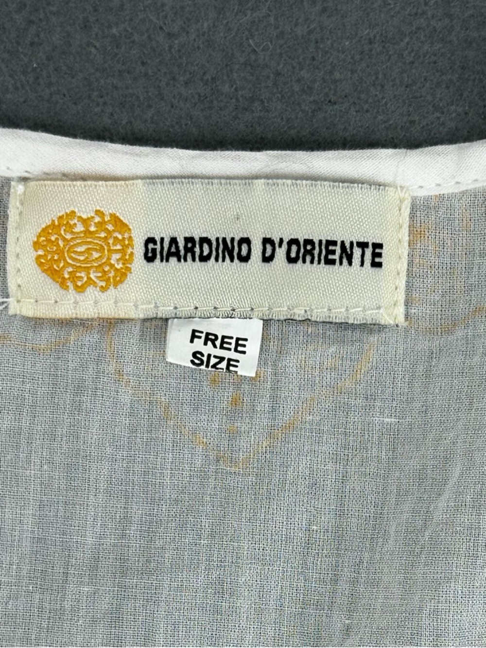 Giardino D’Oriente White & Gold Sheer Cotton Tunic Coverup Made in Italy OS - Picture 2 of 9